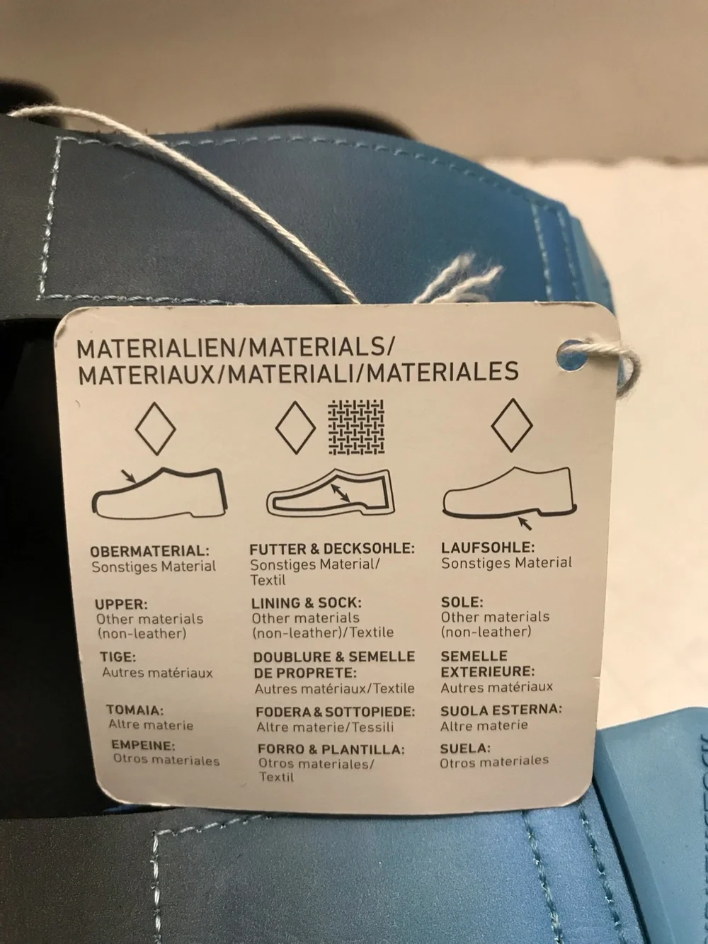 Birkenstock Light Blue and Black Dual-Strap Slides